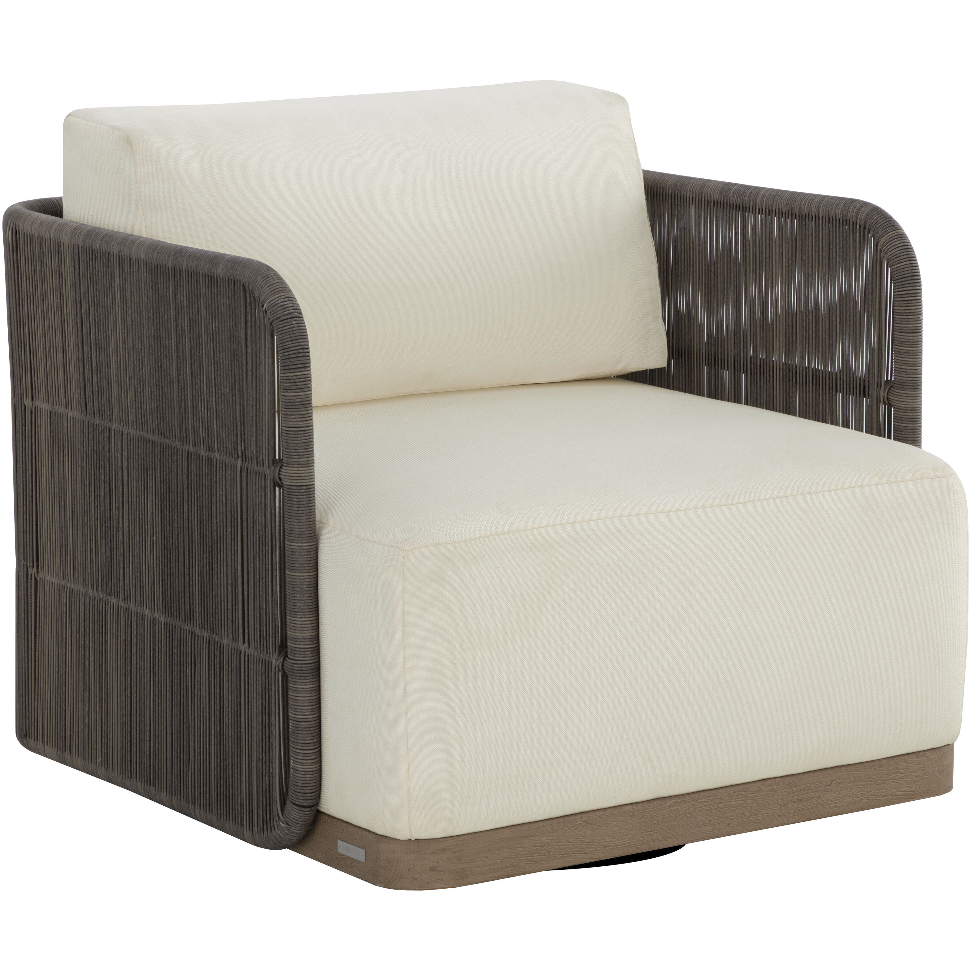 Ravenna Stinson Cream Outdoor Swivel Armchair, Swivel